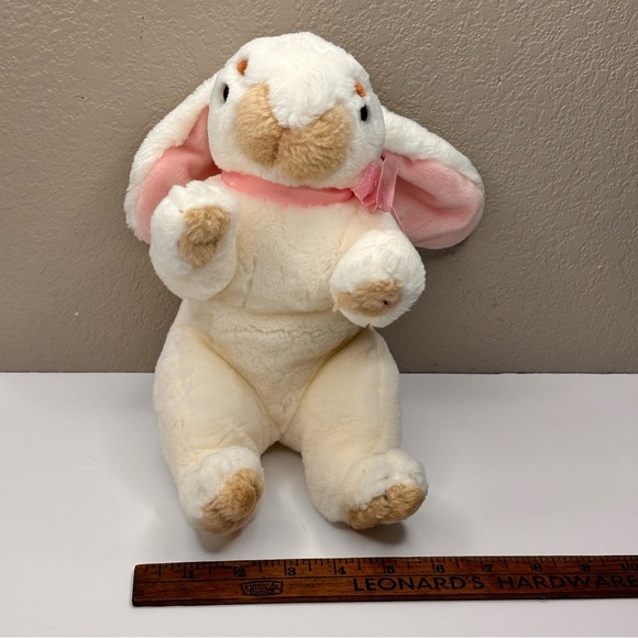 Plush Bunny Toy Floppy Ears White & Pink Super Cute So Soft Perfect for Easter - Picture 7 of 7